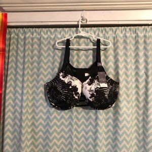 Lane Bryant Seriously Sexy black and white floral and lace boost balconette bra